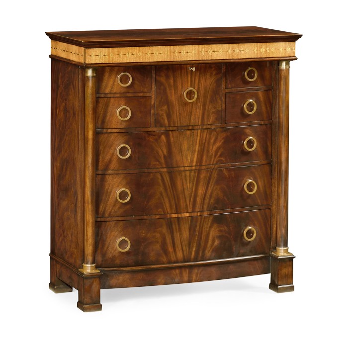 Mahogany biedermeier high chest
