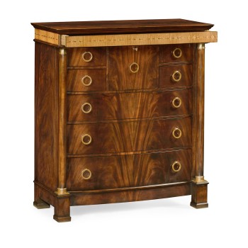 Mahogany biedermeier high chest