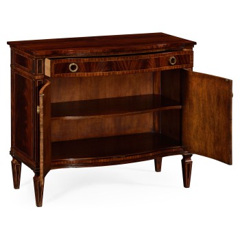 Bowfront mahogany side cabinet (high seen)