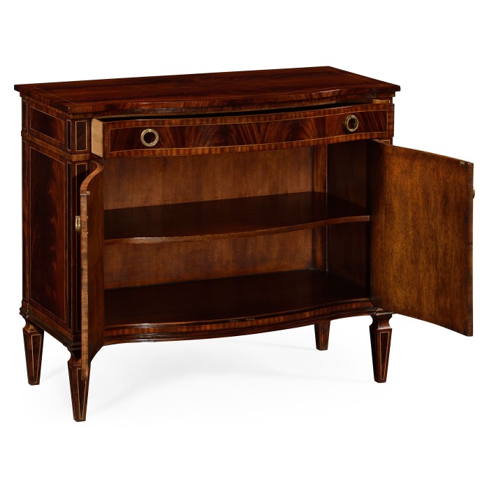 Bowfront mahogany side cabinet (high seen)