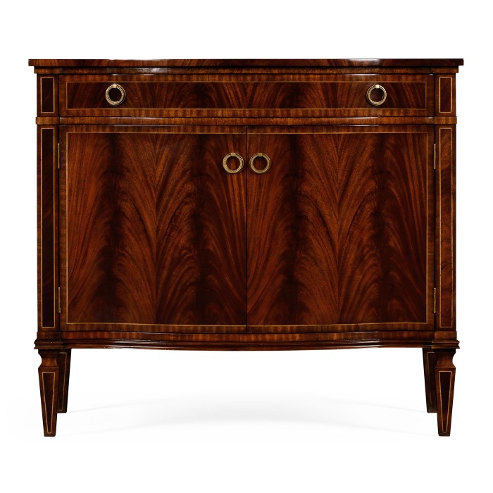 Bowfront mahogany side cabinet (high seen)