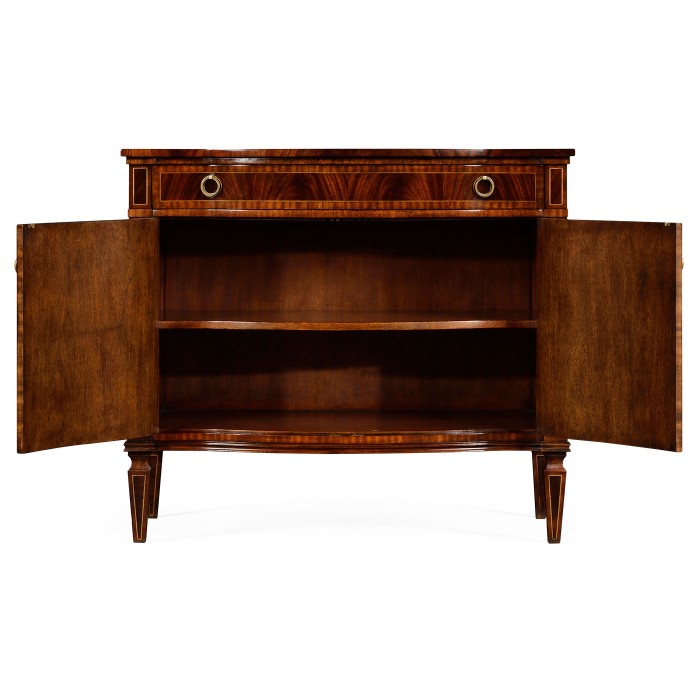 Bowfront mahogany side cabinet (high seen)