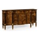 Serpentine antique brown mahogany sideboard with four doors