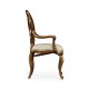 Sheraton Style Burl Walnut Oval Back Arm Chair