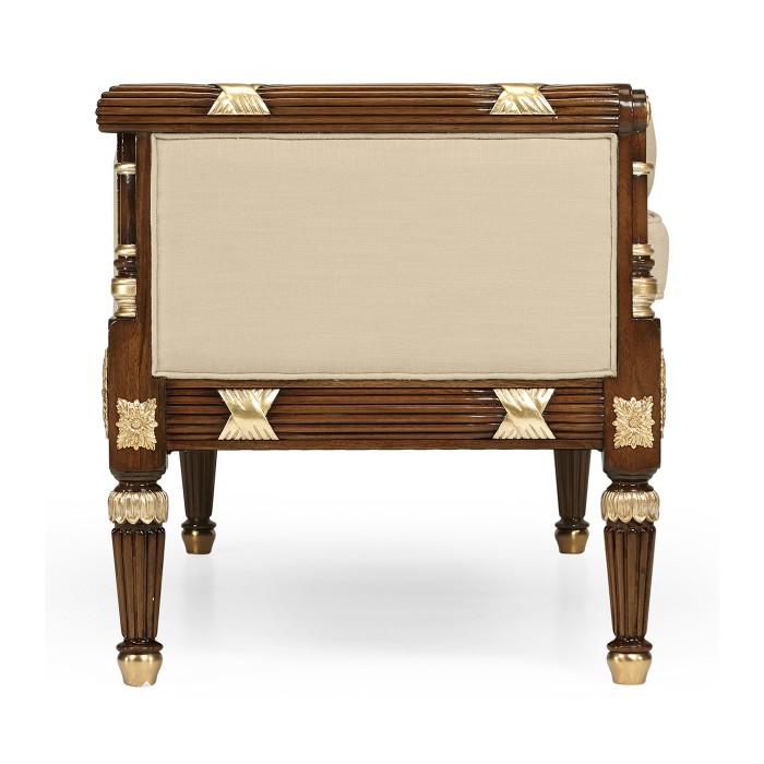Regency Style Walnut Upholstered Settee