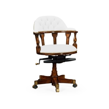 Fabric upholstered captain's chair (COM)