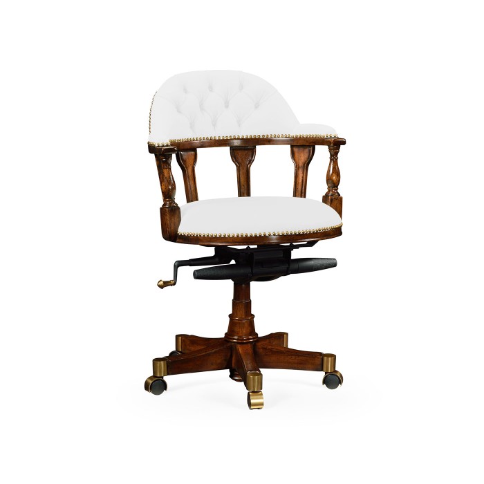 Fabric upholstered captain's chair (COM)