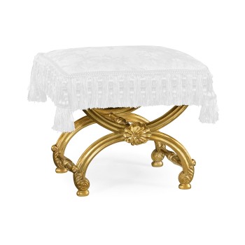 Gilded Footstool with Shell Decoration