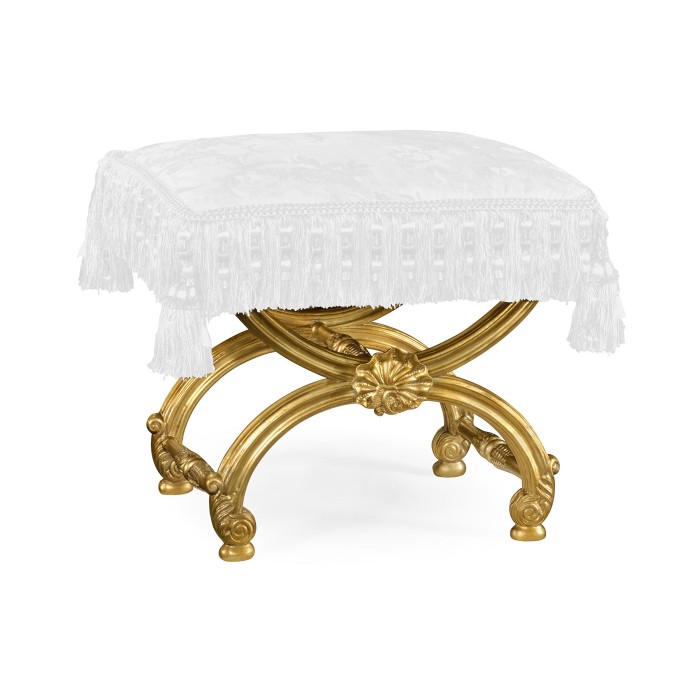 Gilded Footstool with Shell Decoration