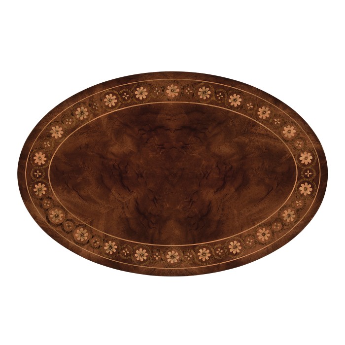 Mahogany Oval Marquetry Lamp Table