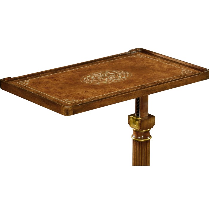 Burl & Mother of Pearl Adjustable Sofa/Bed Table