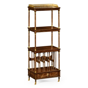 Mahogany Three-Tier Shelf with Canterbury