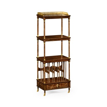 Mahogany Three-Tier Shelf with Canterbury