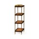 Mahogany four-tier étagère with leather inserts
