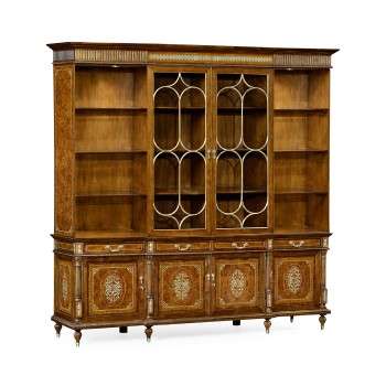 Large Burl & Mother of Pearl Glazed Bookcase