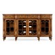 Burl & mother of pearl glazed display/entertainment cabinet
