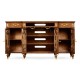 Burl & mother of pearl glazed display/entertainment cabinet