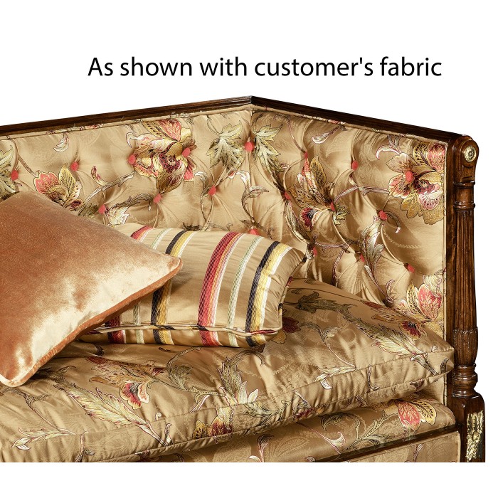Regency style settee with brass detailing