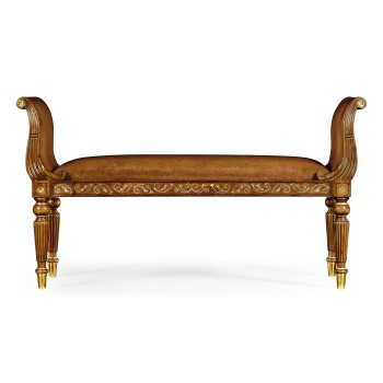 Burl & Mother of Pearl Hall Bench