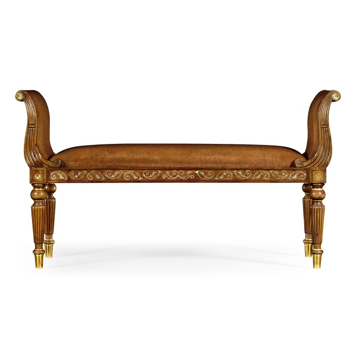 Burl & Mother of Pearl Hall Bench