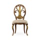 Sheraton style oval back chair with brass details (Side)