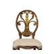 Sheraton style oval back chair with brass details (Side)