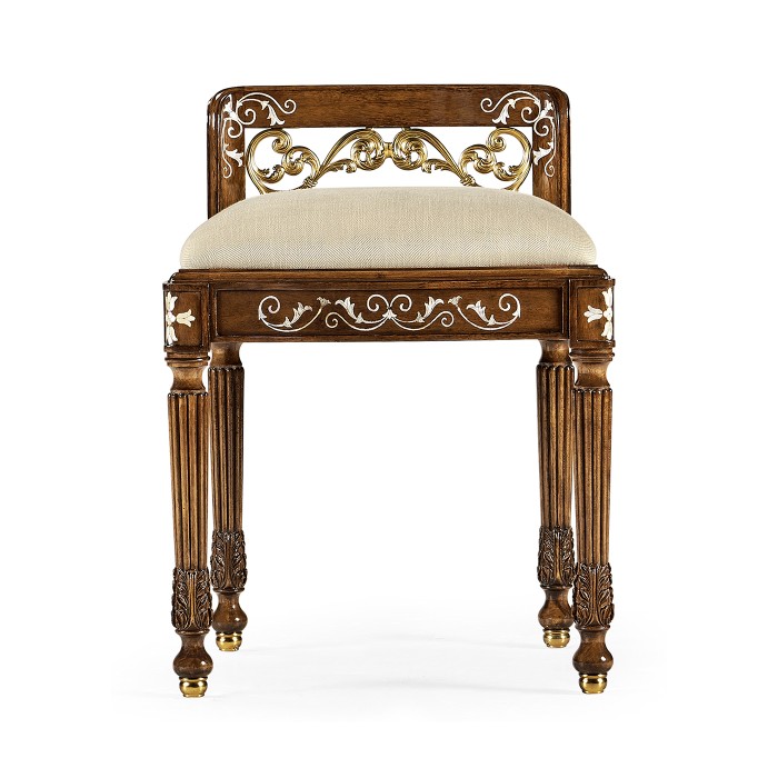 Burl & Mother of Pearl Dressing Stool