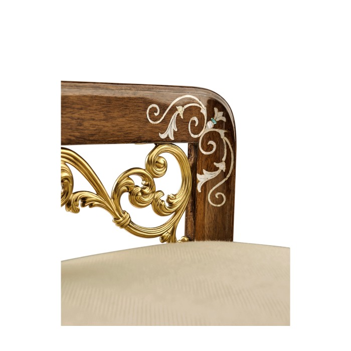 Burl & Mother of Pearl Dressing Stool