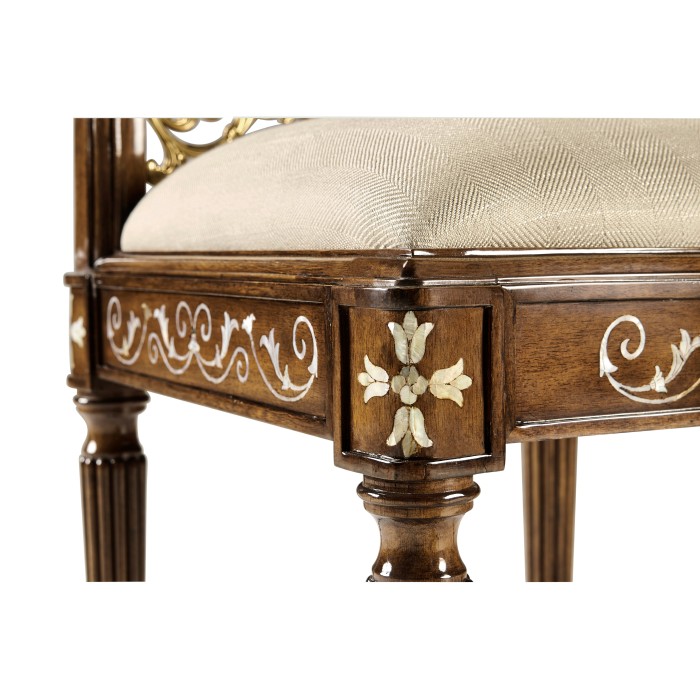 Burl & Mother of Pearl Dressing Stool