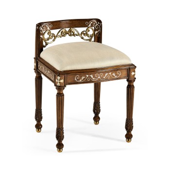 Burl & Mother of Pearl Dressing Stool