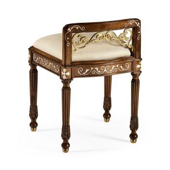Burl & Mother of Pearl Dressing Stool