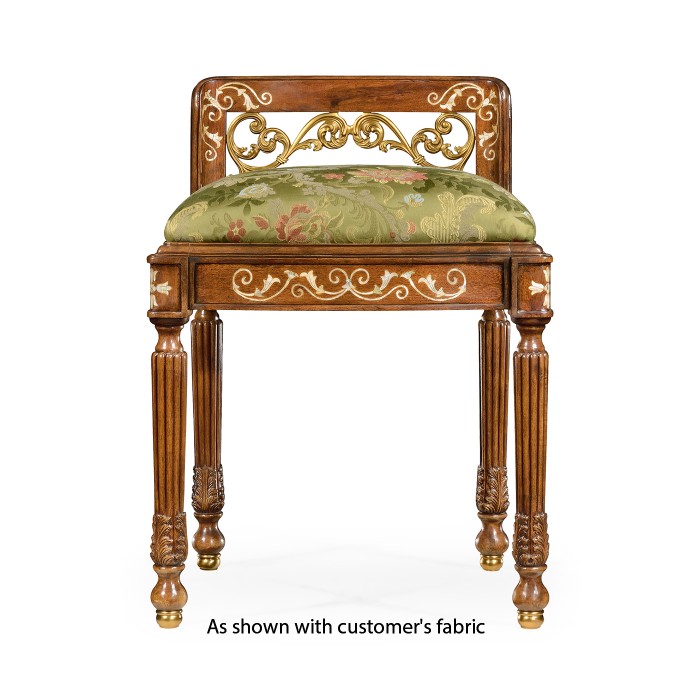 Burl & Mother of Pearl Dressing Stool