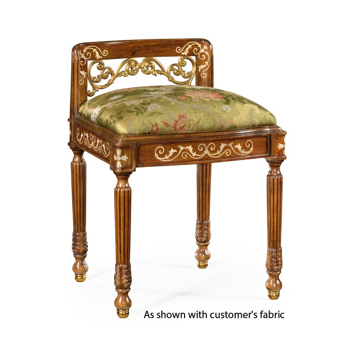 Burl & Mother of Pearl Dressing Stool