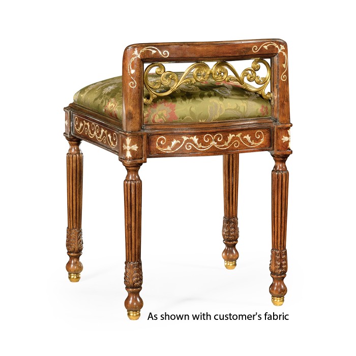 Burl & Mother of Pearl Dressing Stool