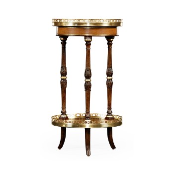 Mahogany and leather inlaid round lamp table