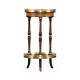 Mahogany and leather inlaid round lamp table