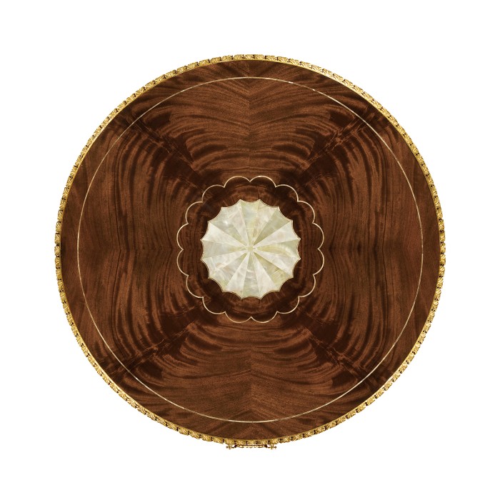 Mahogany And Mop Drum Side Table