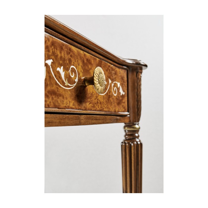 Burl & mother of pearl console
