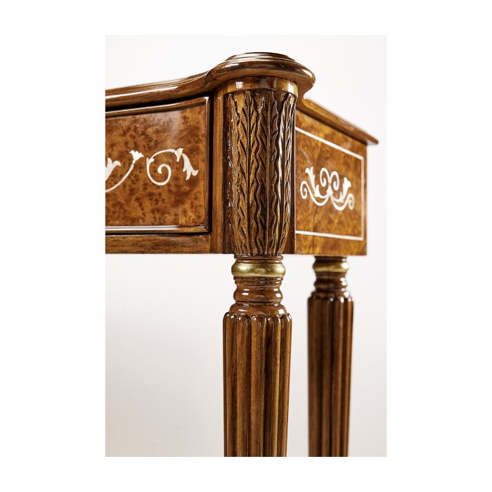 Burl & mother of pearl console