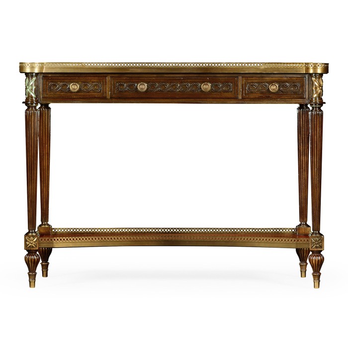 Napolean III mahogany and brass console