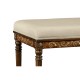 Burl & Mother of Pearl Upholstered Bench