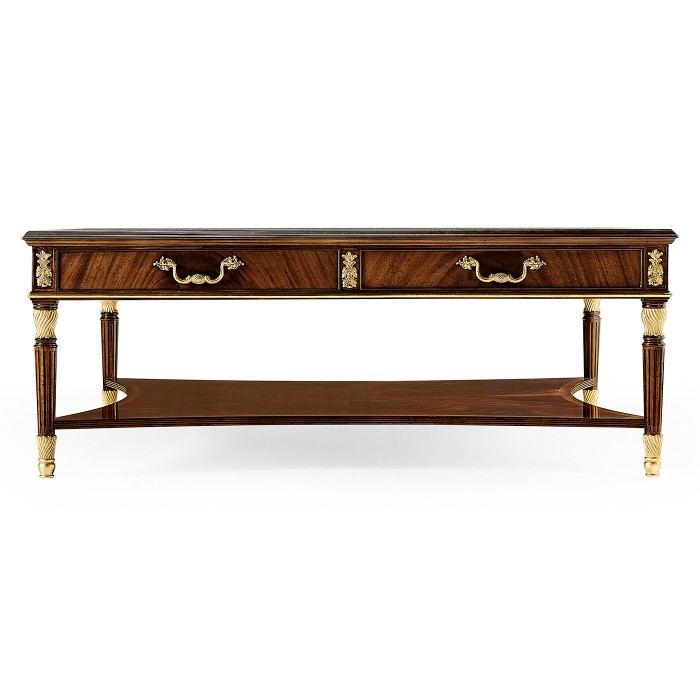 Mahogany William IV style gilded square coffee table