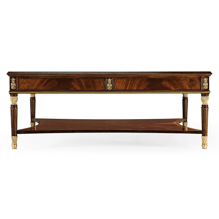 Mahogany William IV style gilded square coffee table