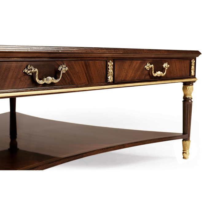 Mahogany William IV style gilded square coffee table