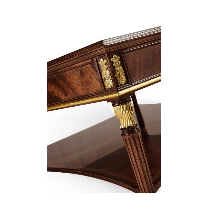 Mahogany William IV style gilded square coffee table