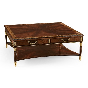 Mahogany William IV style gilded square coffee table