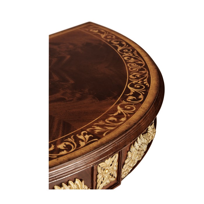 Napoleon III mahogany demilune console with gilded details
