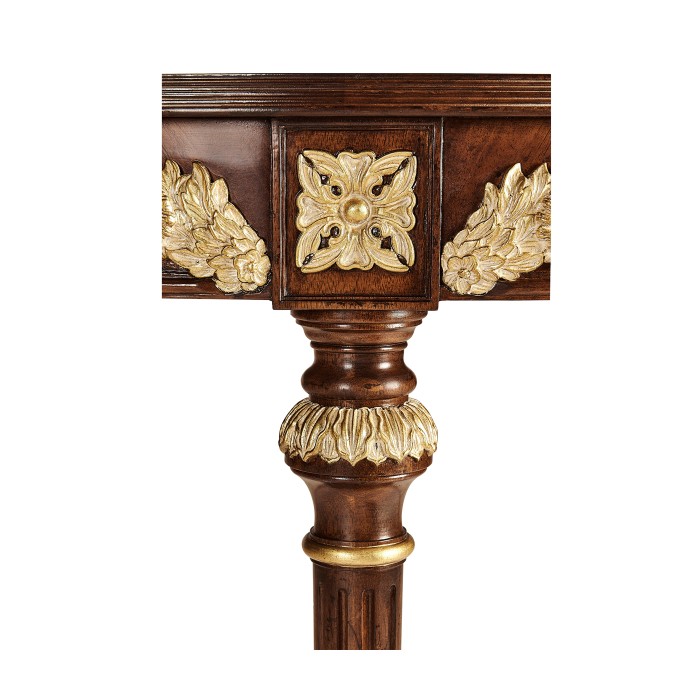Napoleon III mahogany demilune console with gilded details