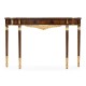 Louis IV style narrow mahogany & gilded console