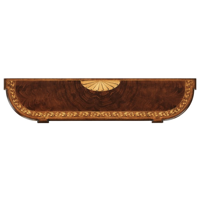 Louis IV style narrow mahogany & gilded console